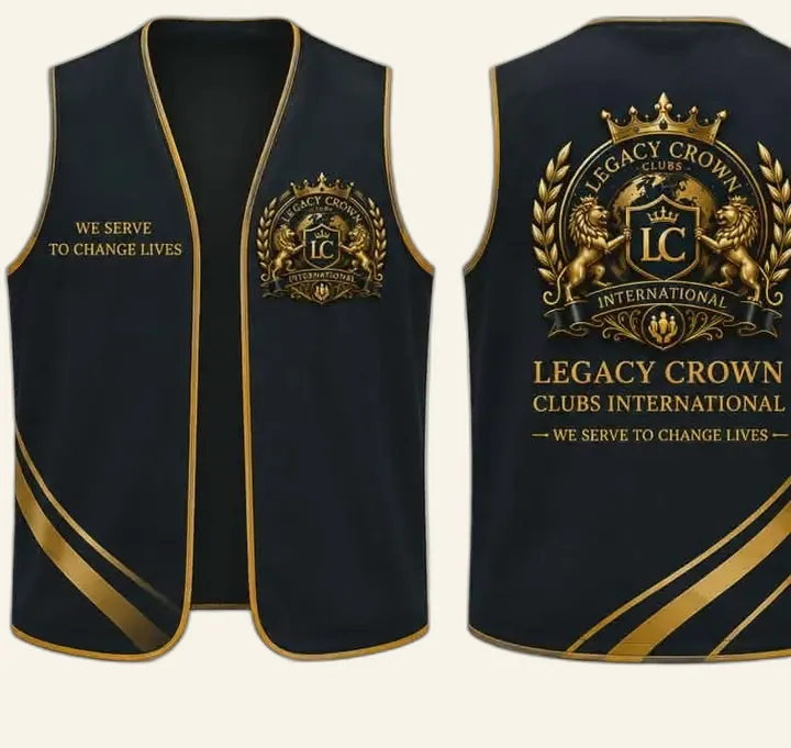 Legacy Crown Clubs International club vest, front and back
